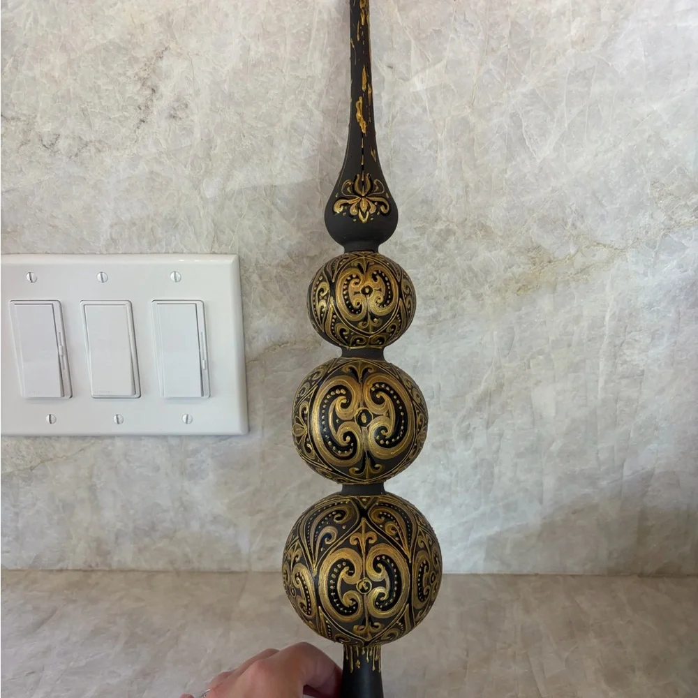 Christmas Nativity Tree topper, Hand-Painted, Metal, 17”H, New
